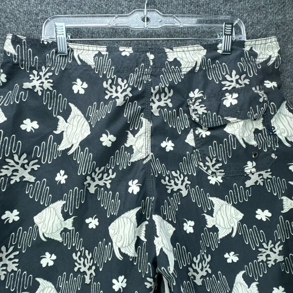 Reyn Spooner Board Shorts Mens 36 Gray 10" Inseam Fish All Over Print Pockets - Picture 4 of 13